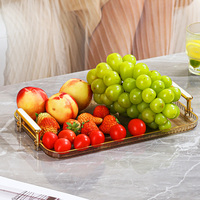 Plateau à fruits de luxe léger avec compartiments, qualité alimentaire, anti-poussière, avec couvercle, design à grilles indépendantes, plateau à collations et bonbons pour la maison