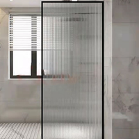 Verre à motifs cannelé trempé de 6 mm, 8 mm, 10 mm pour hôtel, appartement, cloison de douche, salon, écran de verre fixe, douche