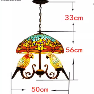 Lustre de bar et de club, verre teinté <span class=keywords><strong>Tiffany</strong></span>, parapluie, perroquet, lampes suspendues, balcon, allée, <span class=keywords><strong>papillon</strong></span>, <span class=keywords><strong>lampe</strong></span> suspendue - Product Image 3
