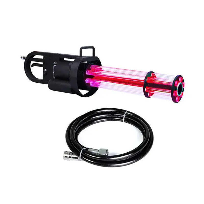 LED Rotary Jet Gun Manual CO2 Jet Gun Bar KTV Smoke Special Effects Equipment Wedding Performance