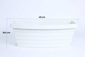 Boat-Shaped Contemporary Eco-Friendly Durable PP Powder Coated Lightweight 10L Rectangular <b>Planter</b> with Drainage Hole - Product Image 2