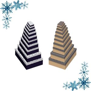 YOHO YH008 Kraft Terrazzo Design Juego <span class=keywords><strong>de</strong></span> cajas anidadas <span class=keywords><strong>de</strong></span> 10 piezas Tapas Tamaños surtidos Cinta <span class=keywords><strong>de</strong></span> material reciclado resistente para regalos - Product Image 3