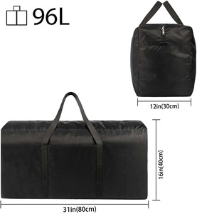 Bolsa de Viaje Extra Grande de Nailon Impermeable de 96L, Ligera y Moderna, con Cierre de Cremallera, Negra, para Hombre y Mujer - Product Image 2