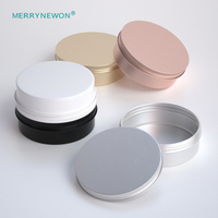Boîte ronde en métal de 180 g/ml, conteneur recyclé pour crème cosmétique, emballage en aluminium avec couvercles