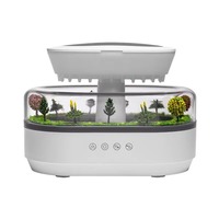 Mini humidificateur paysager à gouttelettes d'eau, alimenté par USB, éclairage LED coloré, bruit blanc intégré, diffuseur d'huiles essentielles aromathérapeutiques