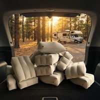 Vente directe usine OEM : Fauteuil gonflable rapide, portable, pliable et léger en PVC floqué, avec repose-pieds, pour SUV, camping et extérieur, pompe incluse