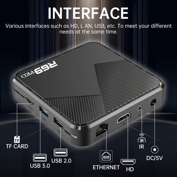 R69 PRO H728 Android Box with 4GB RAM, 64GB Storage, Voice Remote