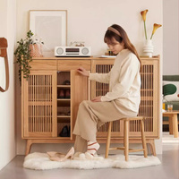 Meuble à chaussures en bois massif, style nordique moderne, simple et durable, grande capacité, gain de place pour la maison, l'appartement, le salon, l'entrée