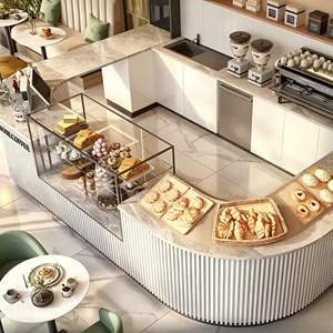 Cafe Bakery Kiosk Coffee Shop Showcase Furniture Full Room Customization Interior design display cabinet coffee store decoration - Product Image 4