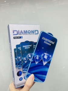 ฟิล์มกระจกนิรภัย 3 มิติ แบบมีขอบเพชร HD ป้องกันรอยขีดข่วน 9H สำหรับ <span class=keywords><strong>iPhone</strong></span> 12 Pro 13 14 15 16 17 Pro Max Air - Product Image 3