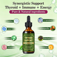 Gouttes liquides de soutien de la thyroïde à formule à base de plantes, marque privée OEM Rosebest, avec Ashwagandha, complément pour l'énergie et le soutien immunitaire