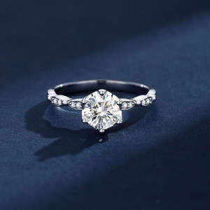 925 Silver Jewelry Factory Direct Sales Custom VVS 1Ct Mossanite Women <b>Rings</b> Lab Grown Diamond Engagement Wedding <b>Ring</b> Sets - Product Image 4