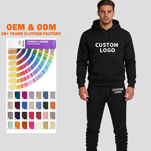 Custom Unisex Autumn Printed Polyester/Cotton Fleece Breathable Sweatsuit Jogger <b>Set</b> Baggy Sport Pants - Product Image 1