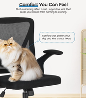 Chaise de bureau ergonomique, chaise de bureau à hauteur réglable avec 90 degrés d'inclinaison °   Accoudoir rabattable, support lombaire et coussin de siège rembourré