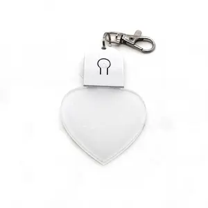 Lampu malam DIY bentuk hati, gantungan kunci akrilik dipersonalisasi dengan tombol baterai, hadiah Hari Ibu