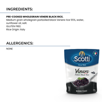 Top vente riz noir Venere fabriqué en Italie 230G riz prêt à manger parfumé à grains entiers meilleure cuisson