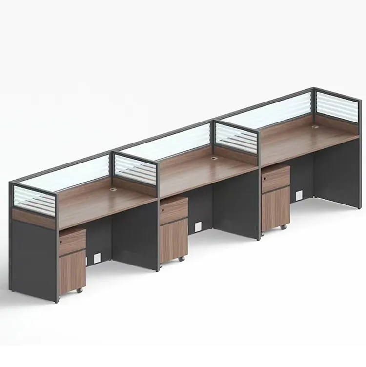 Escritório sistema 3 pessoa/assentos workstation mesa moderna estação cubículo mesa para sala de escritório
