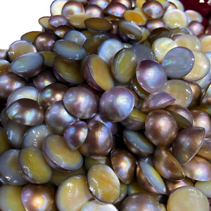 Perlas Mabe Redondas Cultivadas en Agua de Mar, Color Oro Púrpura, Grado AAA, de Wenchi Mabei World, Compra al por Mayor en Lotes Pequeños - Product Image 5