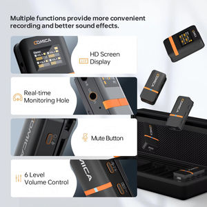 Comica <span class=keywords><strong>Vimo</strong></span> Q cuatro canales 2,4G Mini micrófono inalámbrico con caja de carga para cámara Smartphone PC entrevistas de transmisión en vivo - Product Image 4