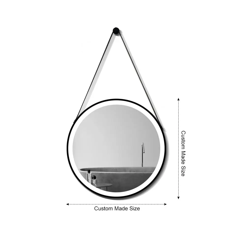 Specchio all'ingrosso popolare per il bagno anti appannamento led porta specchio in alluminio cornice touch screen luce led specchio