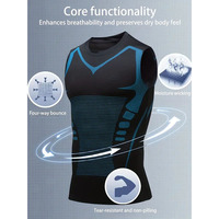 Débardeurs de compression pour hommes, ultra-compressifs, respirants, à séchage rapide, couche de base sans manches