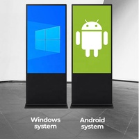 Pantalla LCD Digital de Señalización Interior Android de 43/49 Pulgadas, 2K FHD, con Ruedas y CMS Integrado para Publicidad