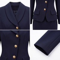 Ensemble de tailleur bleu marine pour femme, ensemble de tailleur de bureau pour femme, ensemble de tailleur professionnel pour femme, ensemble de tailleur deux pièces pour femme