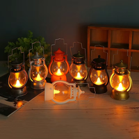 Lanterne de chevet moderne ronde en plastique LED blanc chaud GL-MDB Guangli, petite, noire, alimentée par piles, décoration, veilleuse
