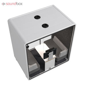 غرفة مؤتمرات ممتازة عالية الظهر قماش منجد وحدات مقهى كشك صامت مكتب عازل للصوت مع مقعد أريكة - Product Image 5