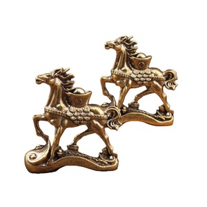 Figura de Caballo de Latón, Decoración de Escritorio Feng Shui, Animal del Zodiaco del Año Nuevo Chino, Símbolo de Buena Fortuna, Paquete Individual - Product Image 5