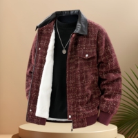 Veste personnalisée pour homme, veste en velours pour l'automne et l'hiver, veste décontractée et chaude, vente en gros d'usine, veste coupe-vent tendance pour homme