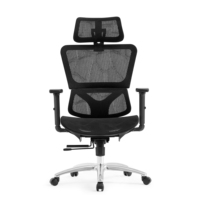 Chaise ergonomique en maille de l'usine de Foshan avec appuie-tête 2D, dossier entièrement réglable en hauteur, accoudoirs 3D avec coussinets en PU souple