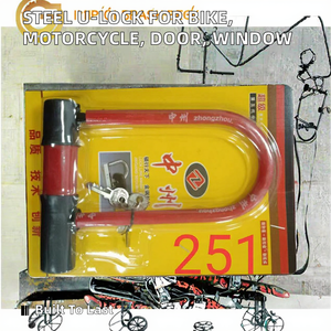Lucchetto a U in Acciaio <span class=keywords><strong>per</strong></span> Bicicletta, Moto, Porta, Finestra, Antifurto <span class=keywords><strong>per</strong></span> Bici, Dispositivo di Sicurezza <span class=keywords><strong>per</strong></span> <span class=keywords><strong>Biciclette</strong></span> - Product Image 3