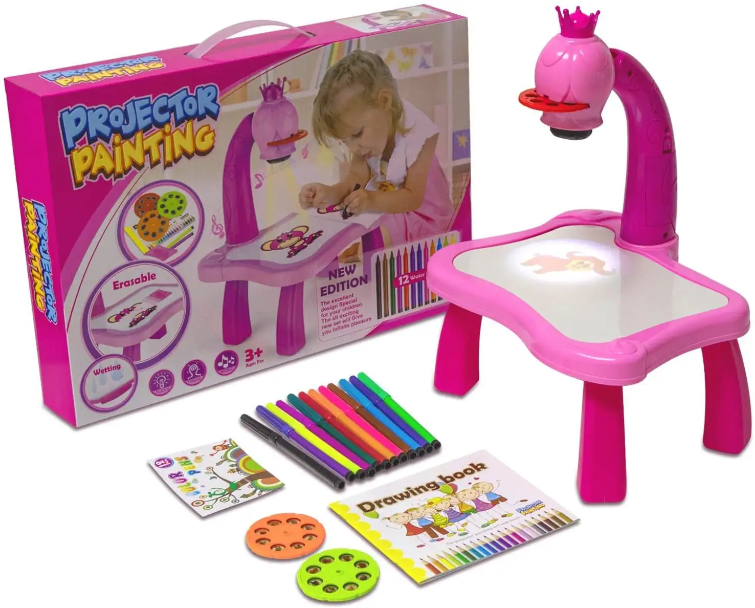 Educational Toy Child Trace and Draw Projector Kid Painting Projector Learn to Draw Play set for Toddlers