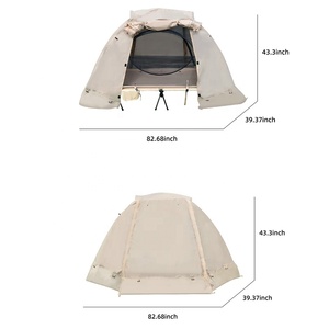 HISPEED-Tienda de campaña plegable para 1 persona, cuna <span class=keywords><strong>doble</strong></span> 420D Oxford para dormir en las cuatro estaciones, con <span class=keywords><strong>cama</strong></span> - Product Image 2