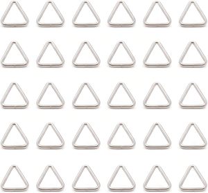 BIKICOCO Metal Triangle Ring Buckle Connectors Round Edge Webbing Bag Clasp <b>Handbag</b> Strap Making Hardware <b>Silver</b> Pack Of - Product Image 1