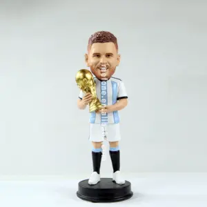 3d Bobblehead צלמית מפורסם כדורגל נגן מסי ובל ראש Bobblehead Bobblehead אישית שרף ספורט בעבודת יד אירופה BSCI