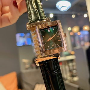 Montre de luxe à quartz avec bracelet en cuir véritable de haute qualité, montre à clapet carrée pour femmes. - Product Image 6
