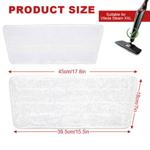 Chiffons de rechange lavables compatibles avec les accessoires du <span class=keywords><strong>nettoyeur</strong></span> <span class=keywords><strong>vapeur</strong></span> <span class=keywords><strong>Vileda</strong></span> Steam XXL, pièces détachées, tête de serpillière pour utilisation sèche/humide - Product Image 2