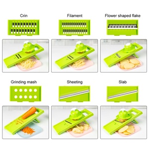 Rebanadora manual de mandolina <span class=keywords><strong>6</strong></span> en <span class=keywords><strong>1</strong></span> con trituradora de verduras en juliana de patatas de varias cuchillas Cortador y rebanador de verduras - Product Image 3