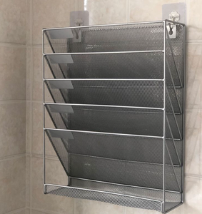 PVC Coated Welded Wire Wall Hanging <b>Storage</b> <b>Basket</b> Rustproof Metal Rack <b>For</b> Household Bathroom Kitchen Wall <b>Storage</b> - Product Image 6