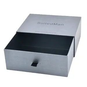 Подарочная жесткая коробка с выдвижными ящиками, жесткая коробка из крафтовой бумаги, плоская жесткая коробка с выдвижными ящиками без заказа, готовая к отправке