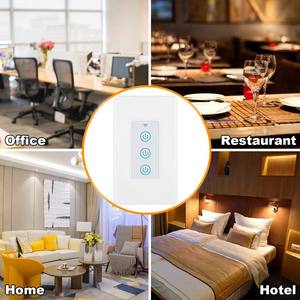 Interrupteur mural intelligent Wi-Fi 3 gangs MT-1231MN11 Matter avec panneau tactile en verre (norme US) – Prise en charge de la commande vocale et de la télécommande via application - Product Image 6