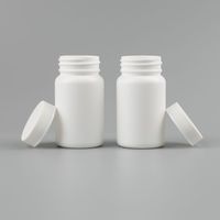 Flacon de médicaments en plastique blanc HDPE de forme cylindrique de 75 ml, prix d'usine, emballage de flacon de pilules avec bouchon à vis