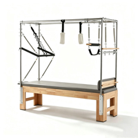 Machine de Pilates Cadillac de qualité commerciale, durable, grise, avec cadre en bois de chêne et lit en cuir PU imperméable, pour usage en studio de Pilates, ODM OEM