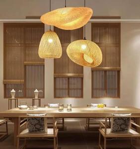 Plafonnier Led en bambou naturel fait <span class=keywords><strong>à</strong></span> la main en <span class=keywords><strong>osier</strong></span>, luminaire suspendu en <span class=keywords><strong>rotin</strong></span>, idéal pour les Foyers - Product Image 1