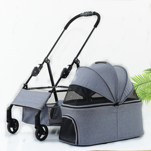 Poussette pliable à 4 roues pour chat et <span class=keywords><strong>chien</strong></span> avec panier de rangement pour petits et moyens chats ou chiens 2 en 1 <span class=keywords><strong>Landau</strong></span> pour chaton - Product Image 4
