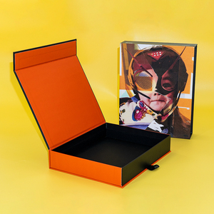 Custom Luxury Book Shaped Rigid Orange Paper Box Packaging Magnetic Gift Boxes Folding Packing - Product Image 1