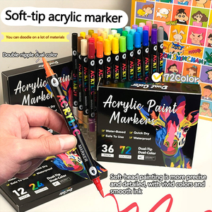 Nhà Máy Được Phép Tùy Biến Đôi Lời Khuyên Đôi Màu Sắc Năm Mới Thiết Lập Sharpie Màu Sắc Tốt Điểm Màu Đánh Dấu Vĩnh Viễn Nghệ Thuật - Product Image 2