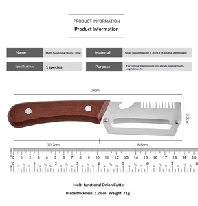 Pelador Multifuncional de Frutas y Verduras de Acero Inoxidable con <span class=keywords><strong>Cortador</strong></span> de Cebolla, Abrebotellas, <span class=keywords><strong>Cortador</strong></span> de Caña de Azúcar y Cebollino para Cocina y Hogar - Product Image 6
